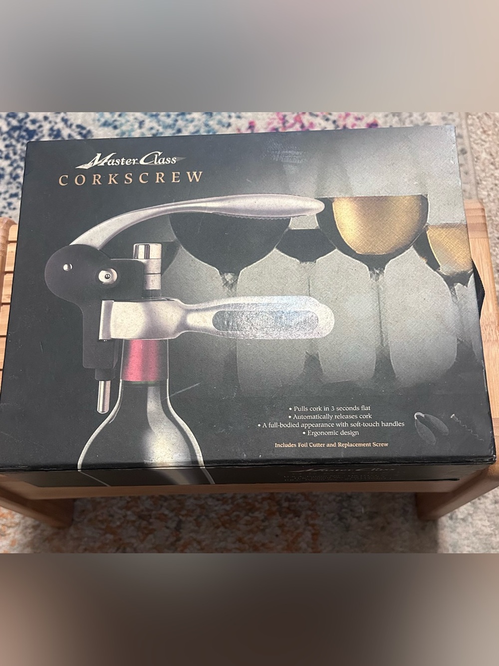 Master Class Silver Lever Corkscrew Wine Opener
